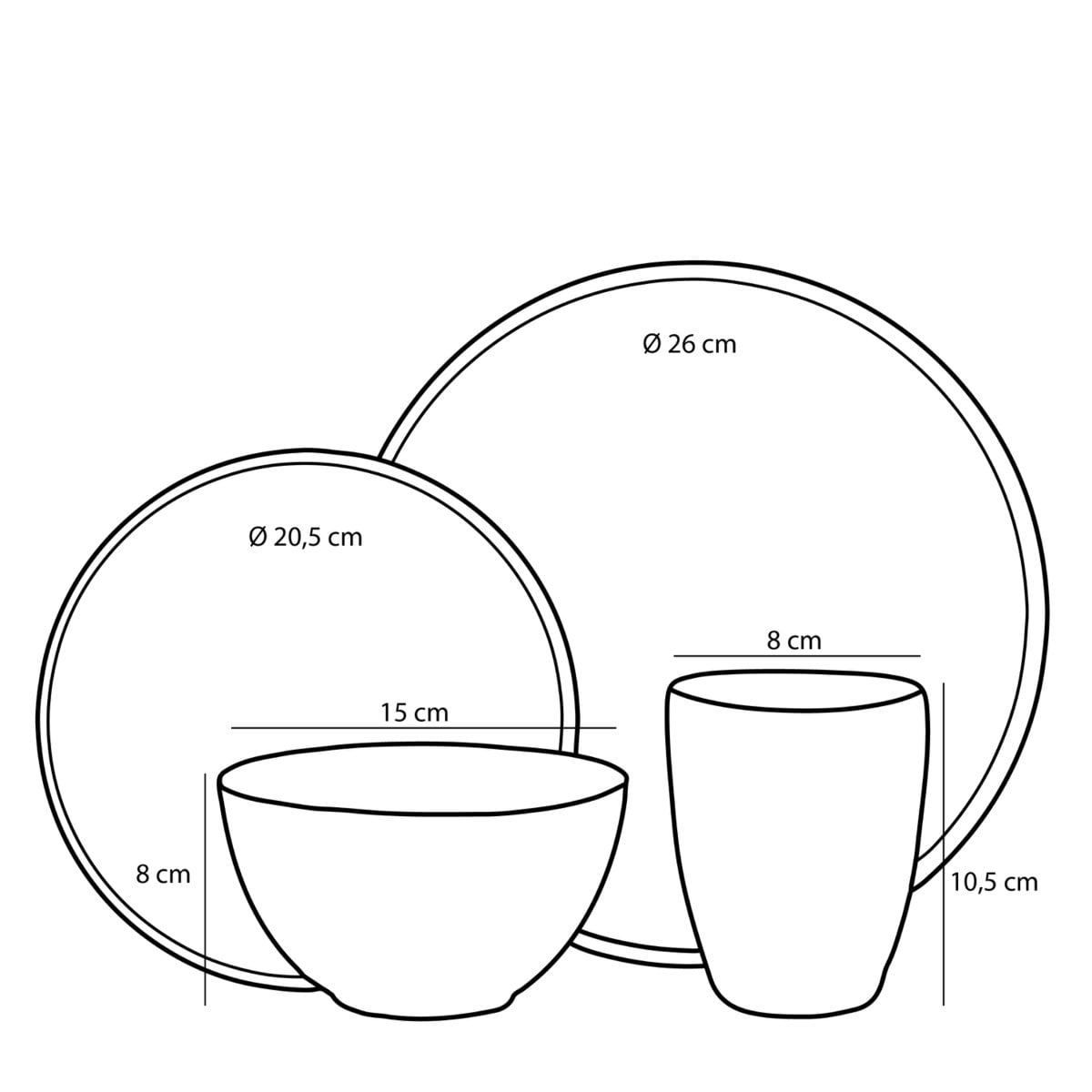 Mugs en céramique du service Tabo - élégance rustique
