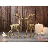 Figure décorative Cerf 2 Set Table Décoration Animal Figure Metal Christmas Decoration Silver O.