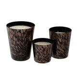 Bougie parfumée J-Line Noa en verre noir et or, vue de face