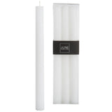 Bougie de table J-Line blanche, élégante et cylindrique, sur fond neutre