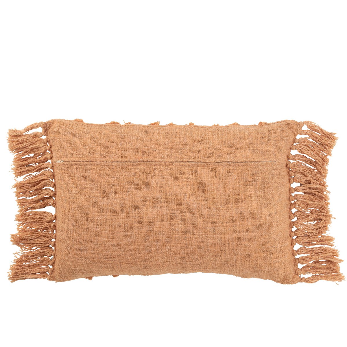 Coussin J-Line Kwastje en coton rose avec détails de franges
