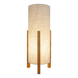 Lampe de table "Matilda" lampe de table classique avec apparence naturelle à travers le bois et l'écran de tissu, socket E27, 52 cm de haut