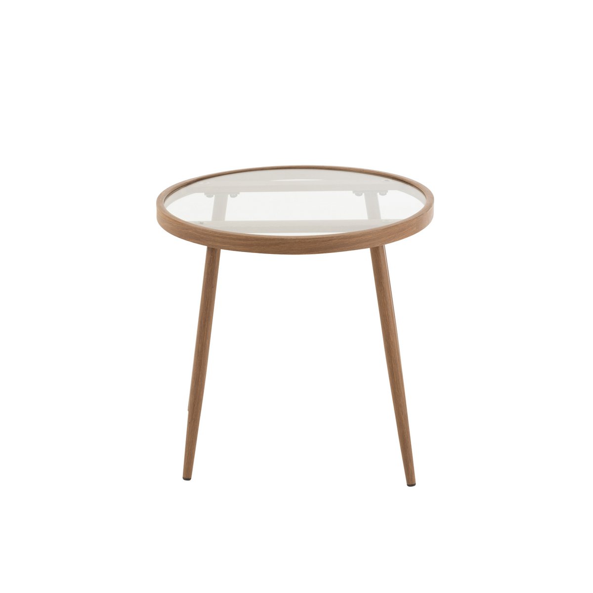 Table d'appoint J-Line Round, détail du plateau en verre