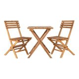 Ensemble Cuenca Café en teck naturel avec deux chaises et une table