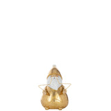 Étoile LED Santa en polyresine dorée, mise en scène décorative