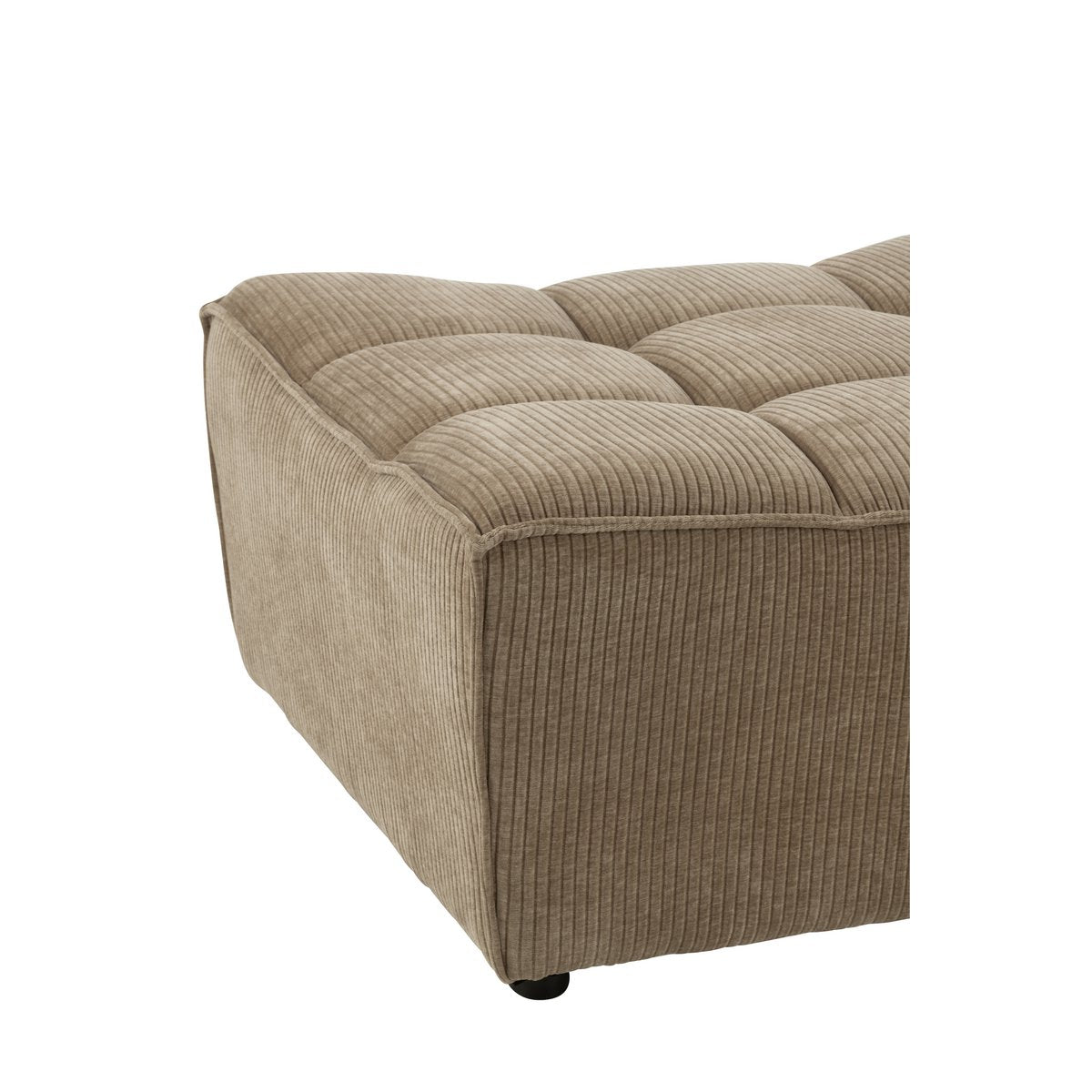 Pouf J-Line Grid, vue latérale montrant la structure en bois