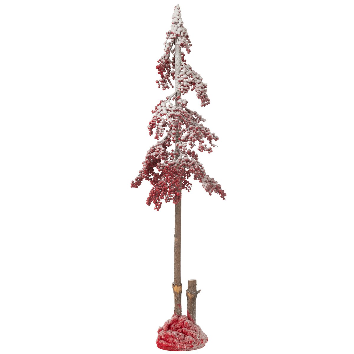 Arbre de Noël J-Line grandes baies rouges, élégant et décoratif