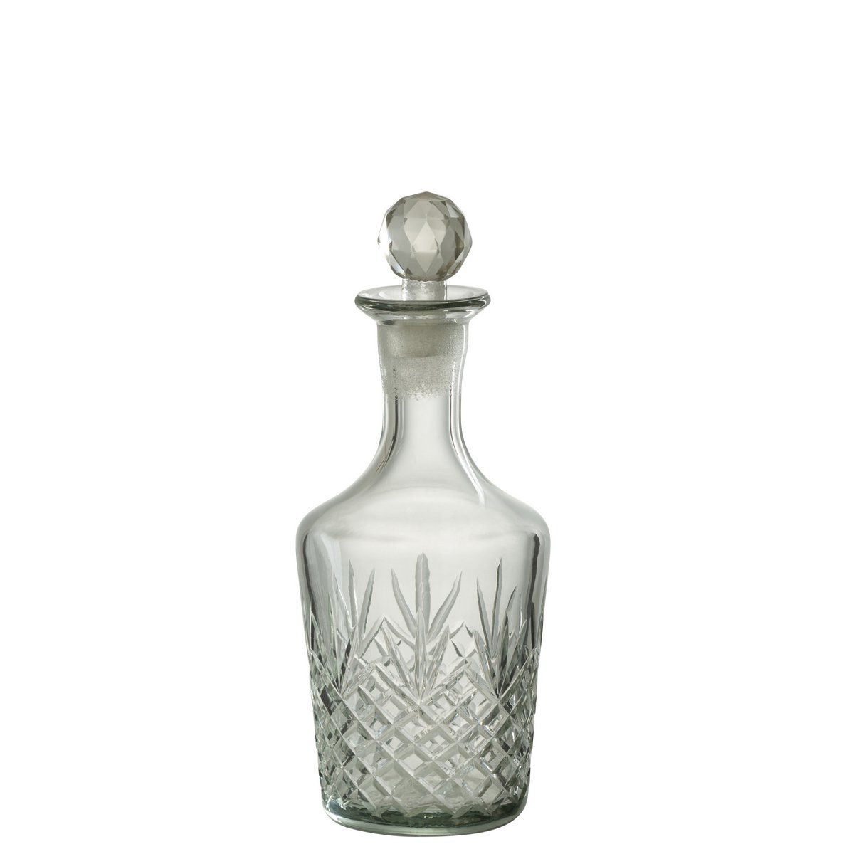 Bouteille Faune J-Line en verre transparent, vue latérale