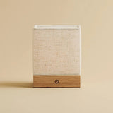 Lampe sans fil rechargeable en bois clair marron