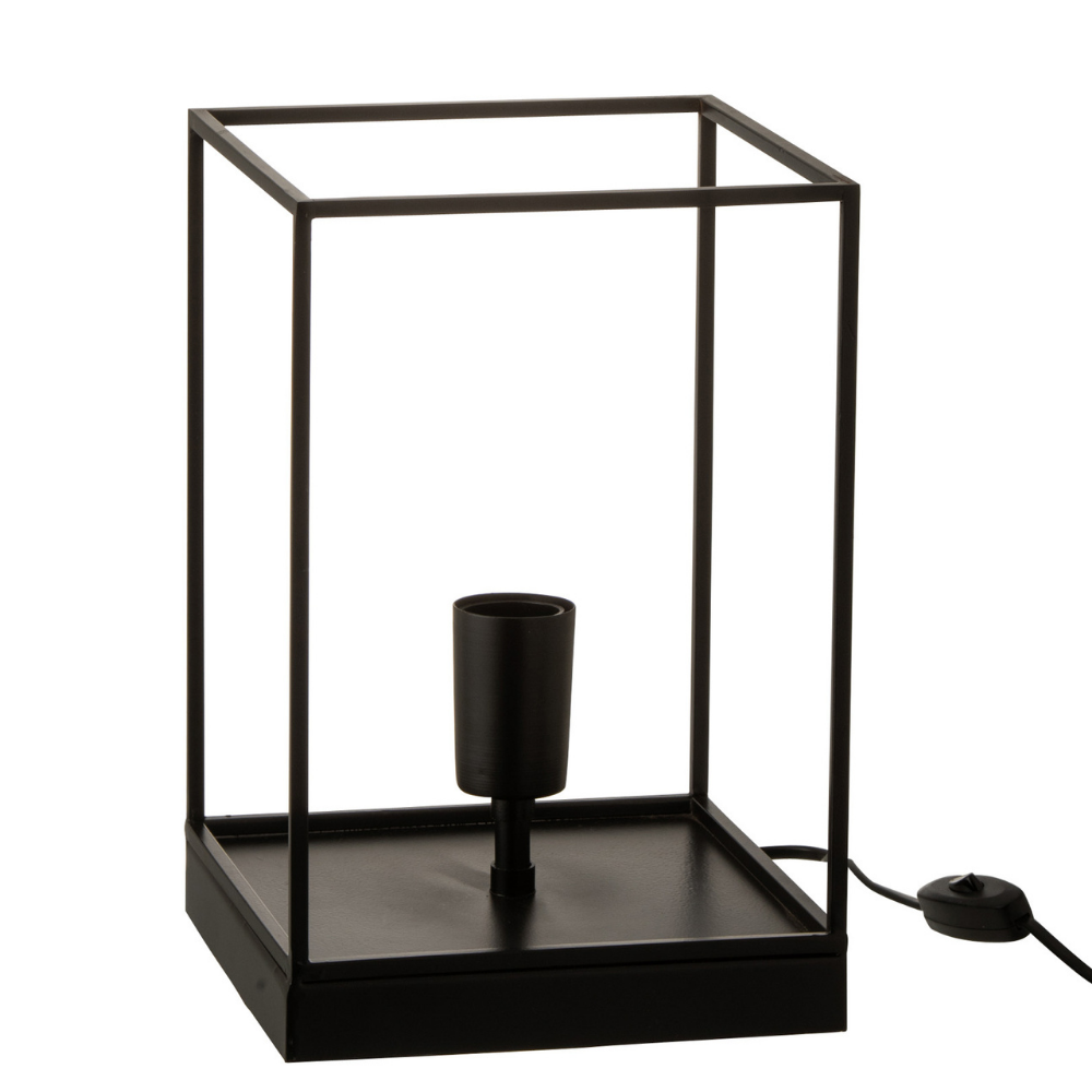 Cadre de lampe J-Line en métal noir, vue de face