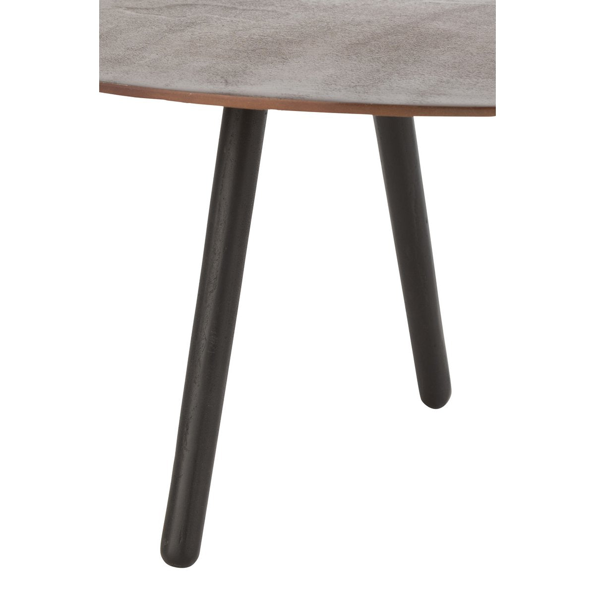 Vue de la table basse Drop J-Line en métal marron, design moderne