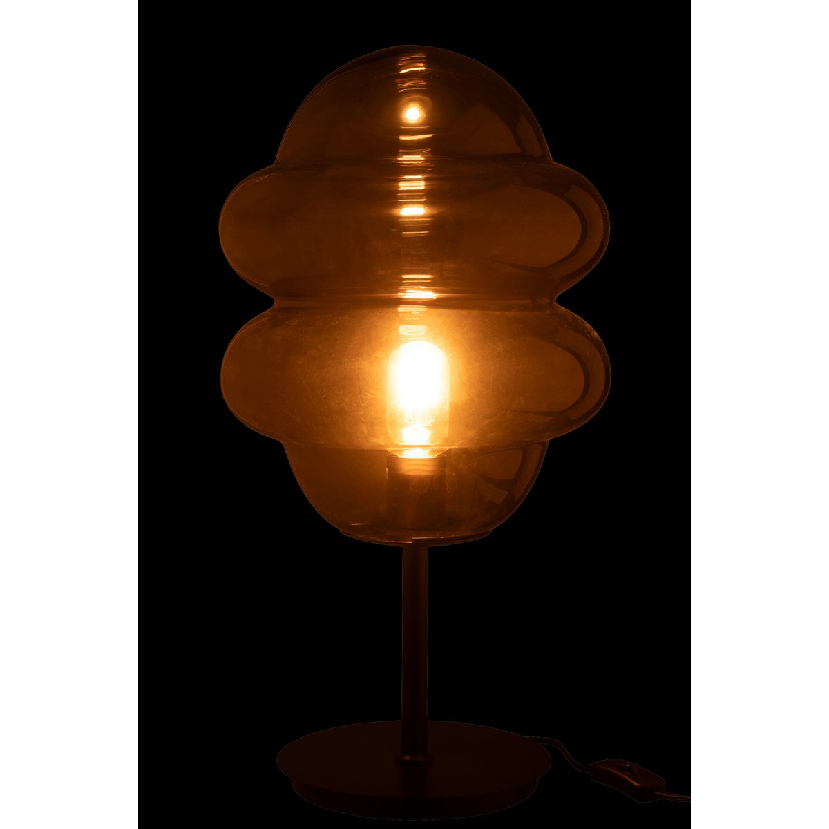 Lampe J-Spoon en verre gris, ambiance moderne dans un salon