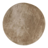 Tapis Miami Sable rond en polyester, vue d'ensemble dans un salon moderne