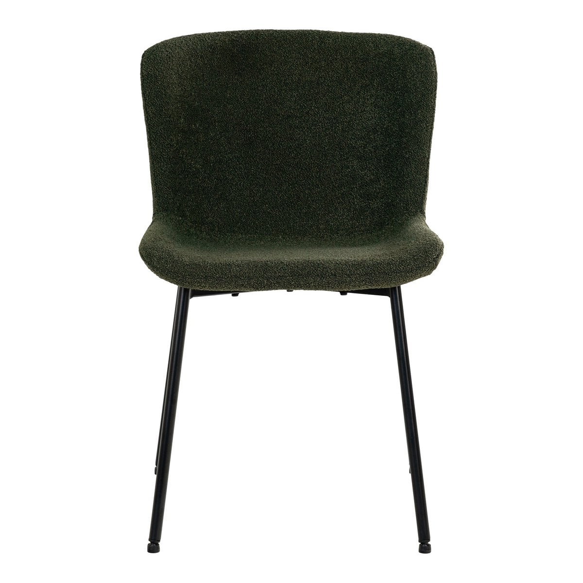 Détail du tissu bouclé vert foncé de la chaise Maceda