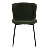 Détail du tissu bouclé vert foncé de la chaise Maceda