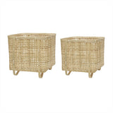 Panier Carré Sporta - Lot de 2 en bambou tressé, vue générale