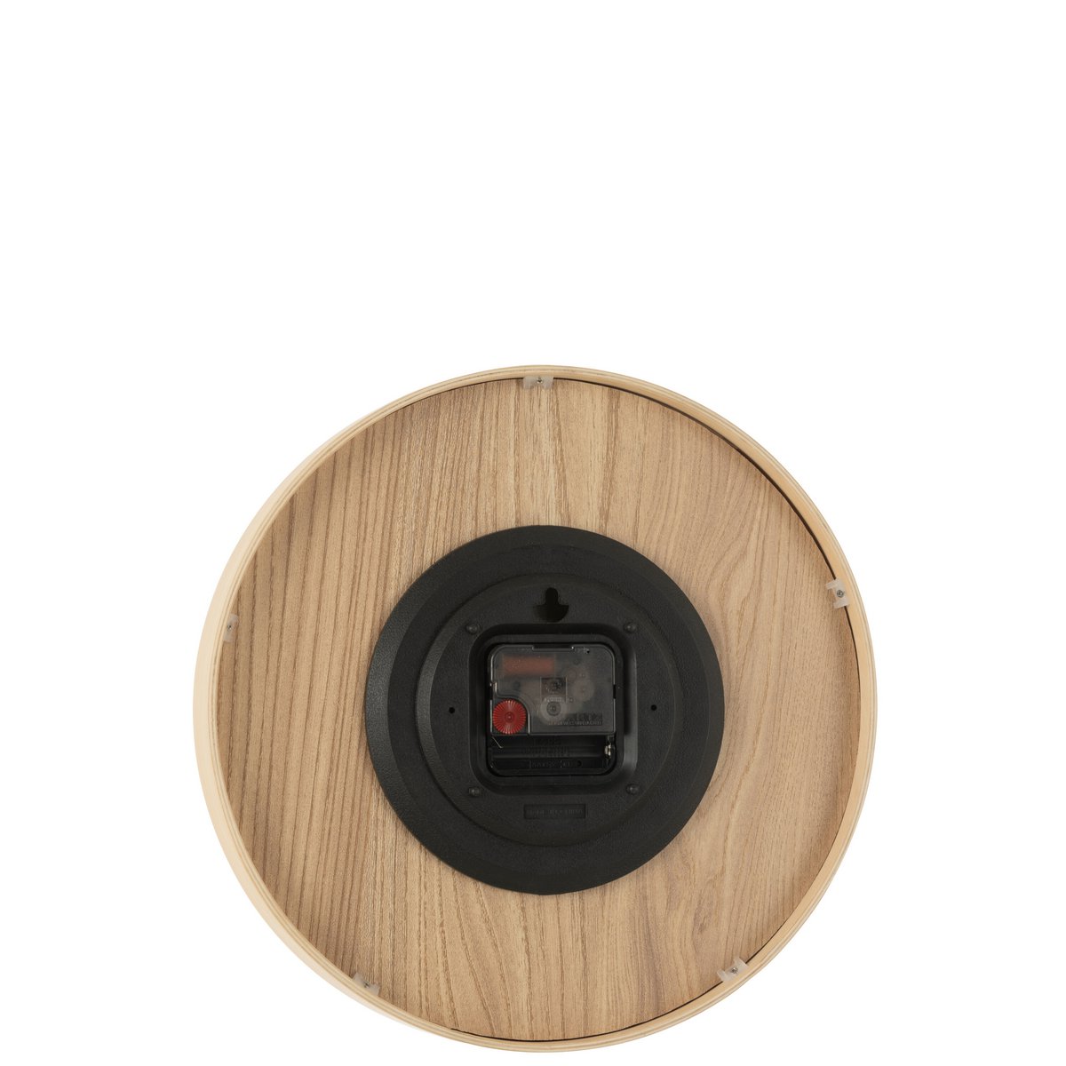 Détail du mécanisme de l'horloge J-Line en bois