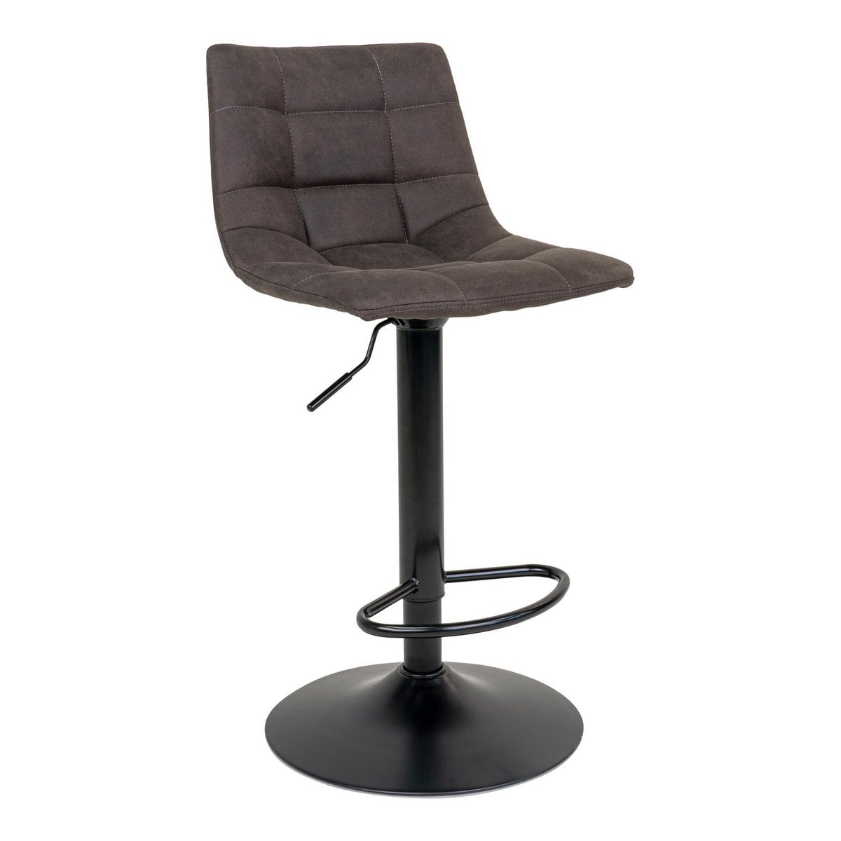 Chaise de bar Middelfart en microfibre gris foncé, vue de face