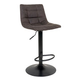 Chaise de bar Middelfart en microfibre gris foncé, vue de face