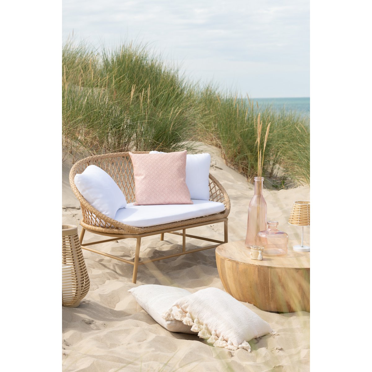 Vase Bruni J-Line en verre rose clair, élégant et moderne