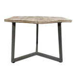 Table d'appoint 56 x 47 cm table basse de table de salon bon cadre en métal noir - blanc blanc