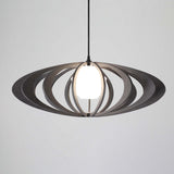 Suspension bois design ronde D70cm  Rolling Black