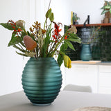 Vase Chinko satin en verre vert 29 cm