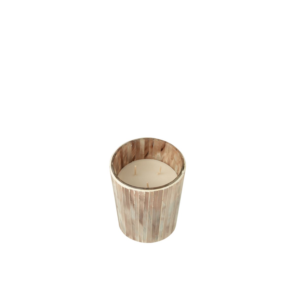 Bougie parfumée J-Line Noa - Vue de face avec verre rose
