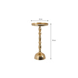 Table d'appoint Duco Or - détail du plateau rond doré