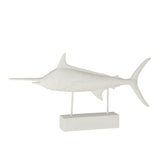 Sculpture Espadon sur pied en polyresine blanche de J-Line, vue complète