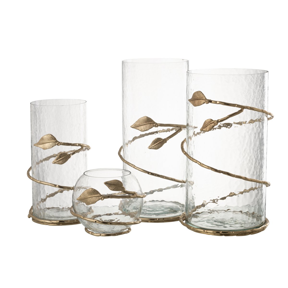 Vase Échelle de Lame J-Line sur une table en bois, ambiance chaleureuse
