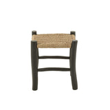 Détail du pouf carré J-Line en bois de teck, finition naturelle