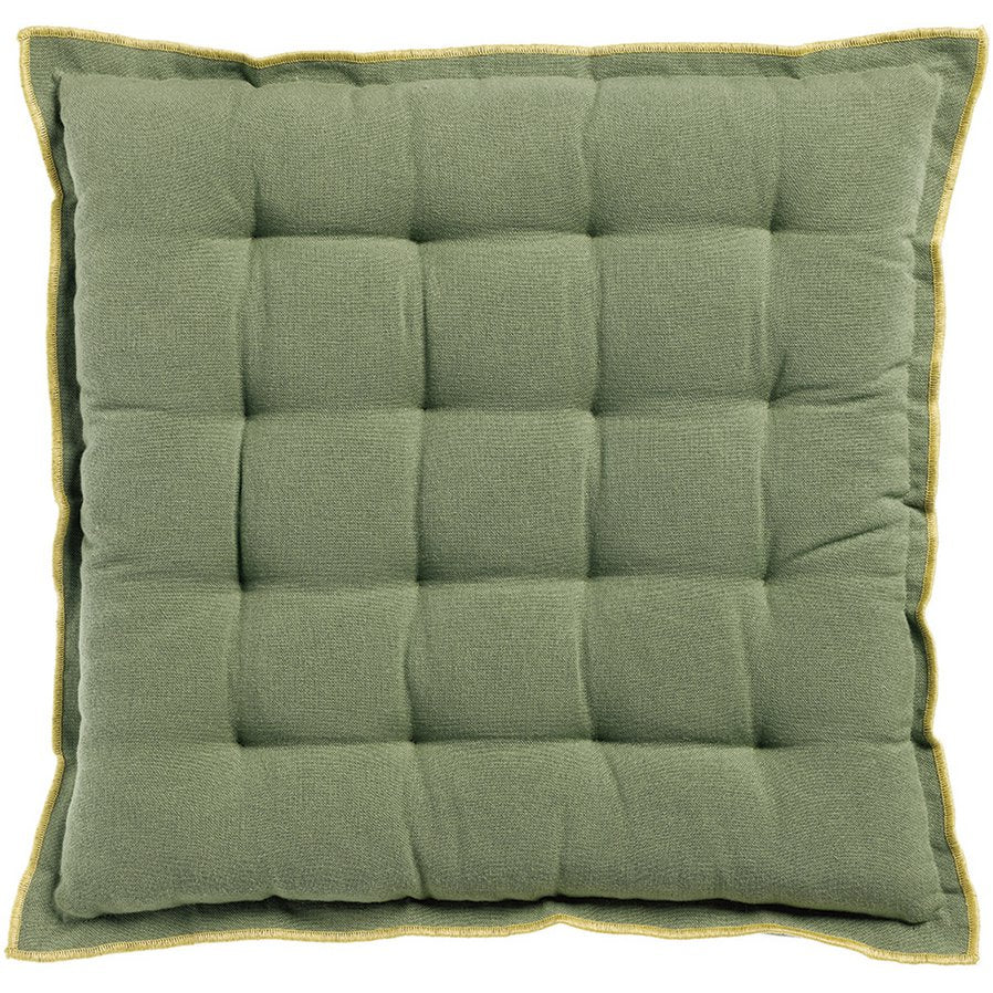 Galette de chaise Grace Matcha vue de dessus, élégante et confortable