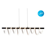 La lampe à pensionnaire LED "Belleza", lampe à pendule en métal moderne en noir et blanc, avec des LED fermement construites, environ 100 cm de long, l'éclairage idéal pour le salon, la salle à manger ou la cuisine.