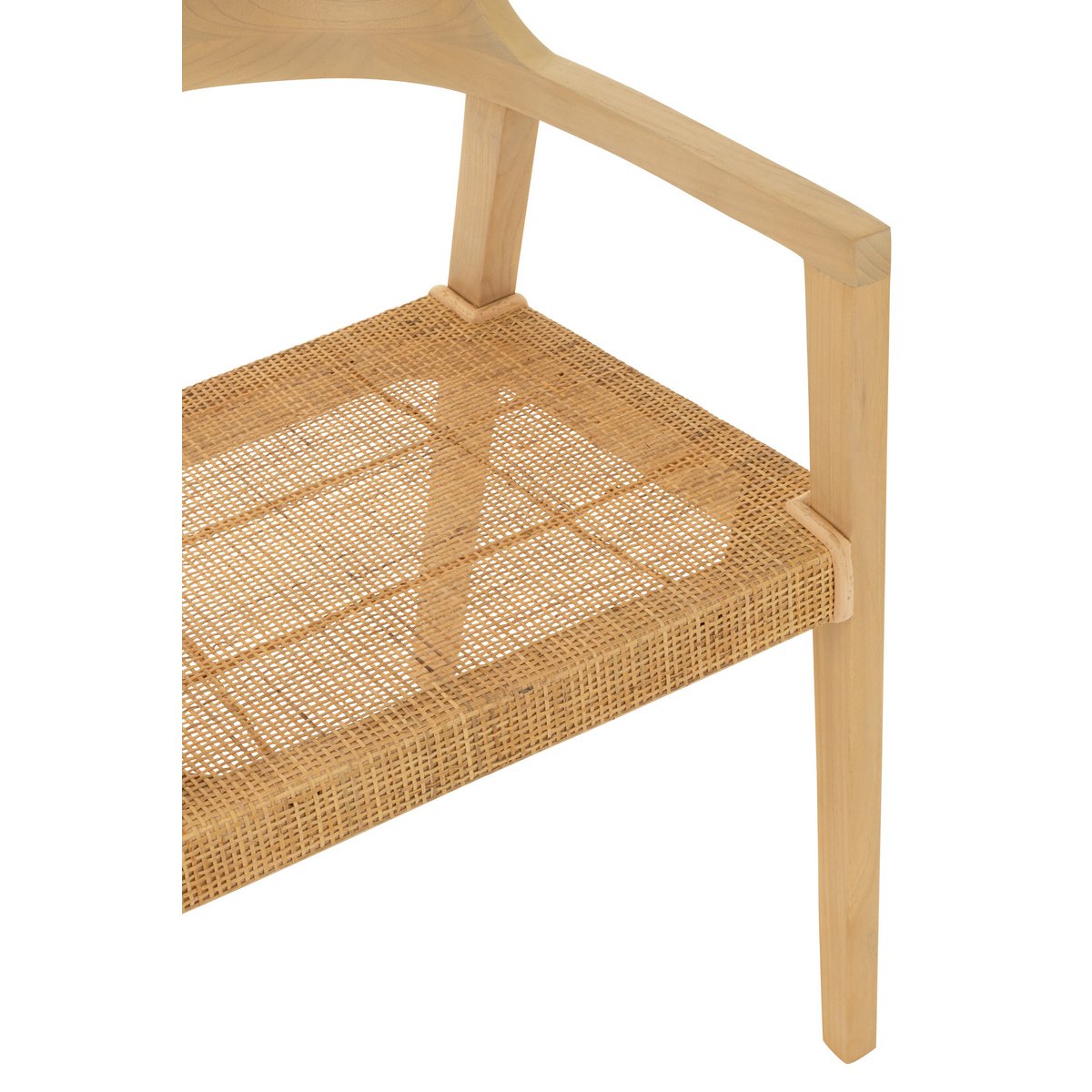Chaise J-Line Square Open Sungkai avec coussin décoratif