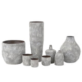 Vase Cylinder J-Line en métal gris, vue de face