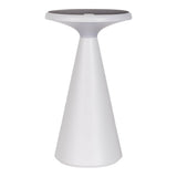 Lampe de table de batterie solaire "Palu" pour l'extérieur et à l'intérieur, en plastique en blanc, 20 cm de haut