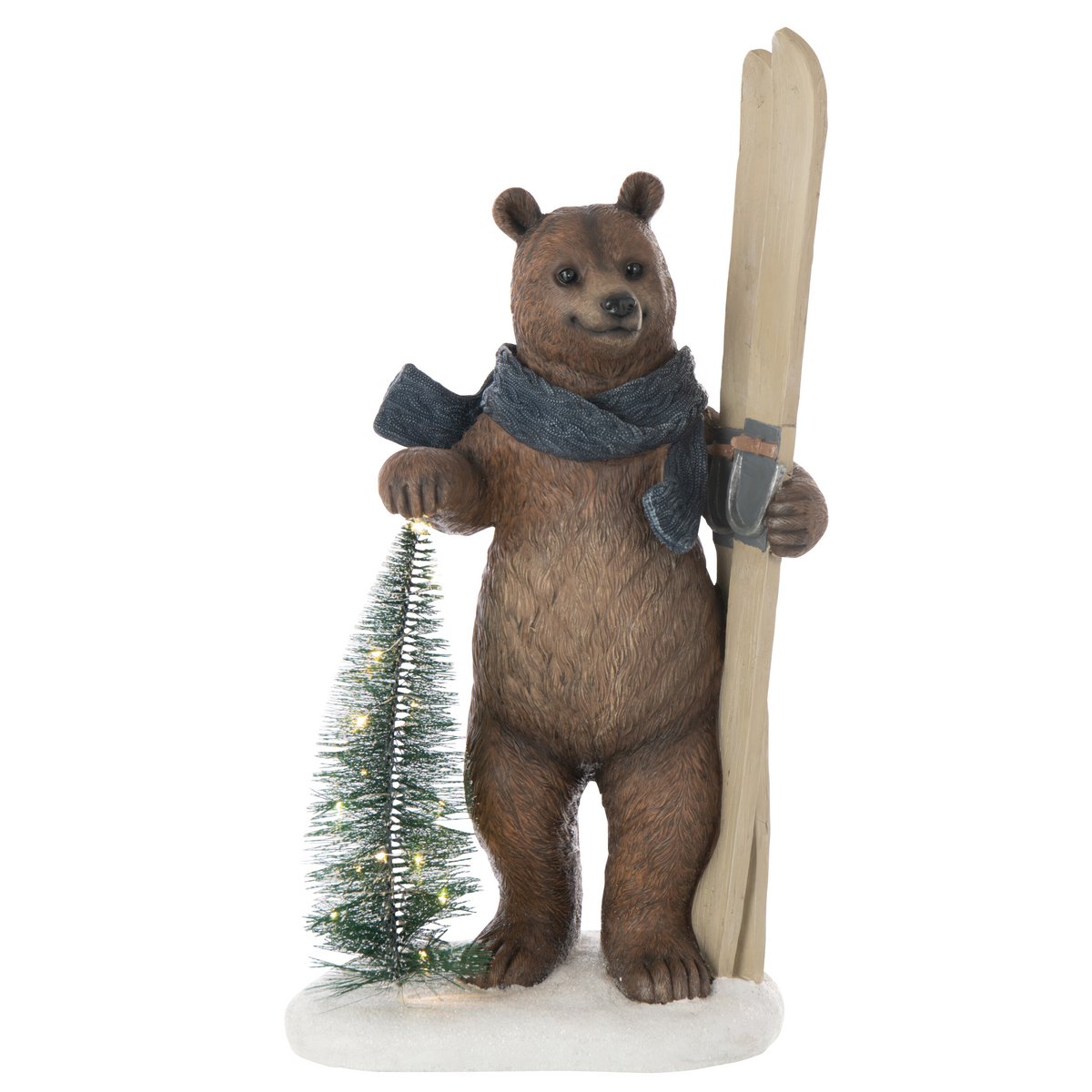Figurine J-Line Beer Boom avec ski et lumières LED, vue avant