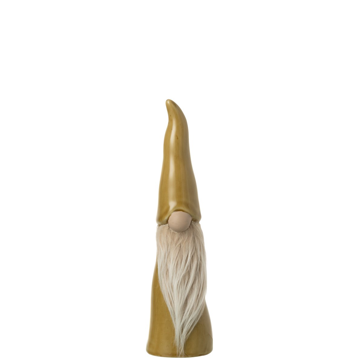 Détail de la figurine J-Line Gnome en porcelaine, mettant en valeur les textures