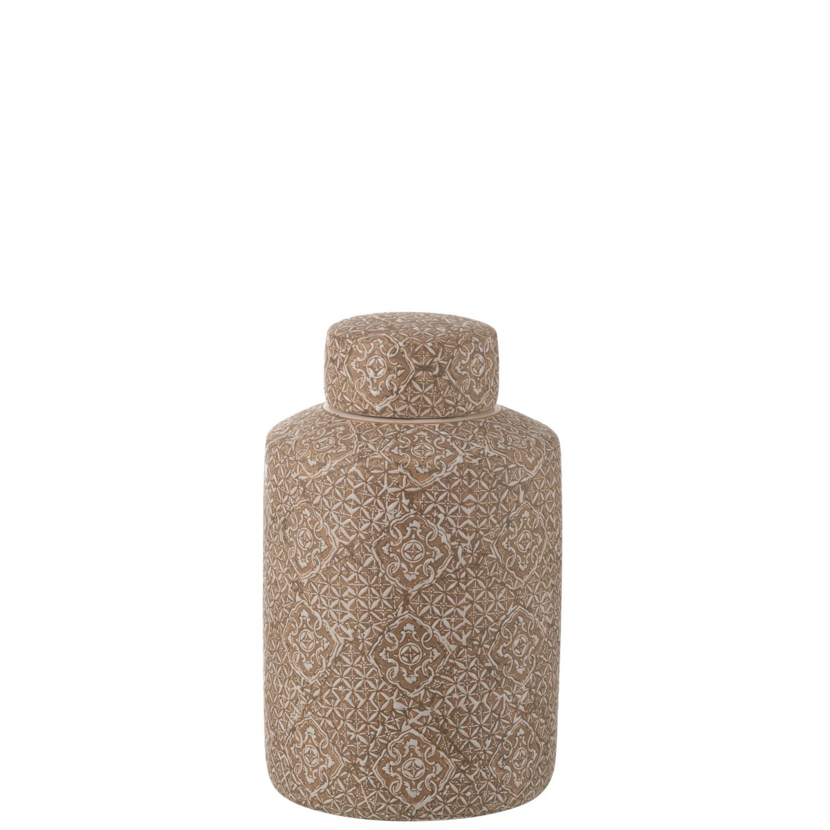 Vase Wabi en porcelaine beige et blanc, vue de face