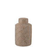 Vase Wabi en porcelaine beige et blanc, vue de face