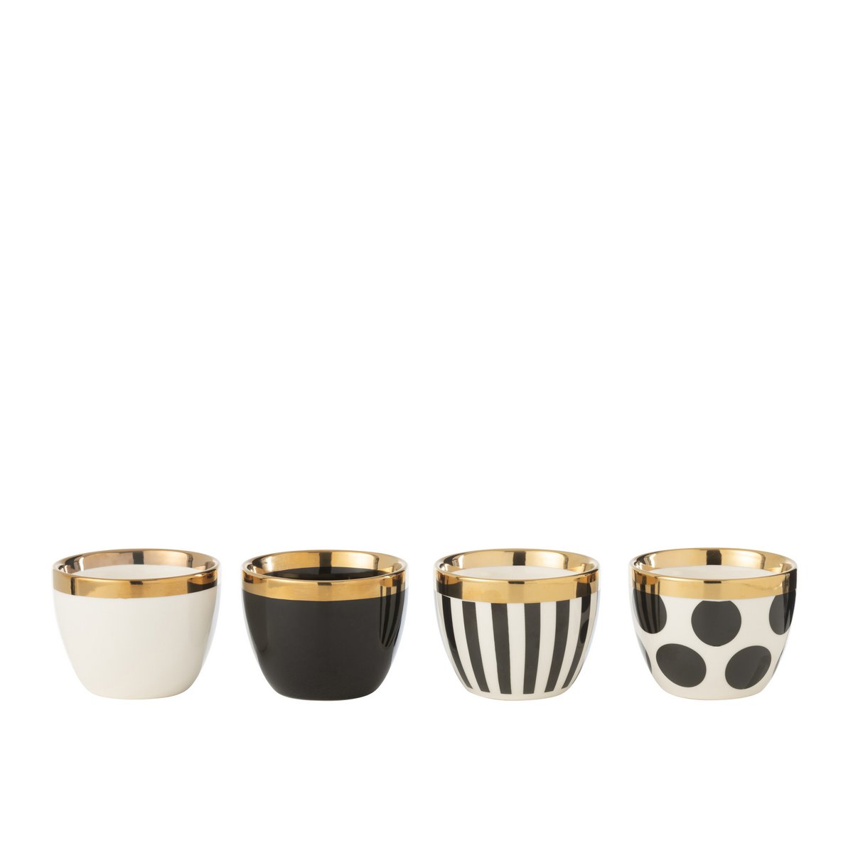 Tasses J-Line en céramique multicolore, ensemble de 4