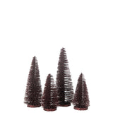 J-Line Décoration de Noël Glitter Bordeaux - Sapin décoratif en plastique