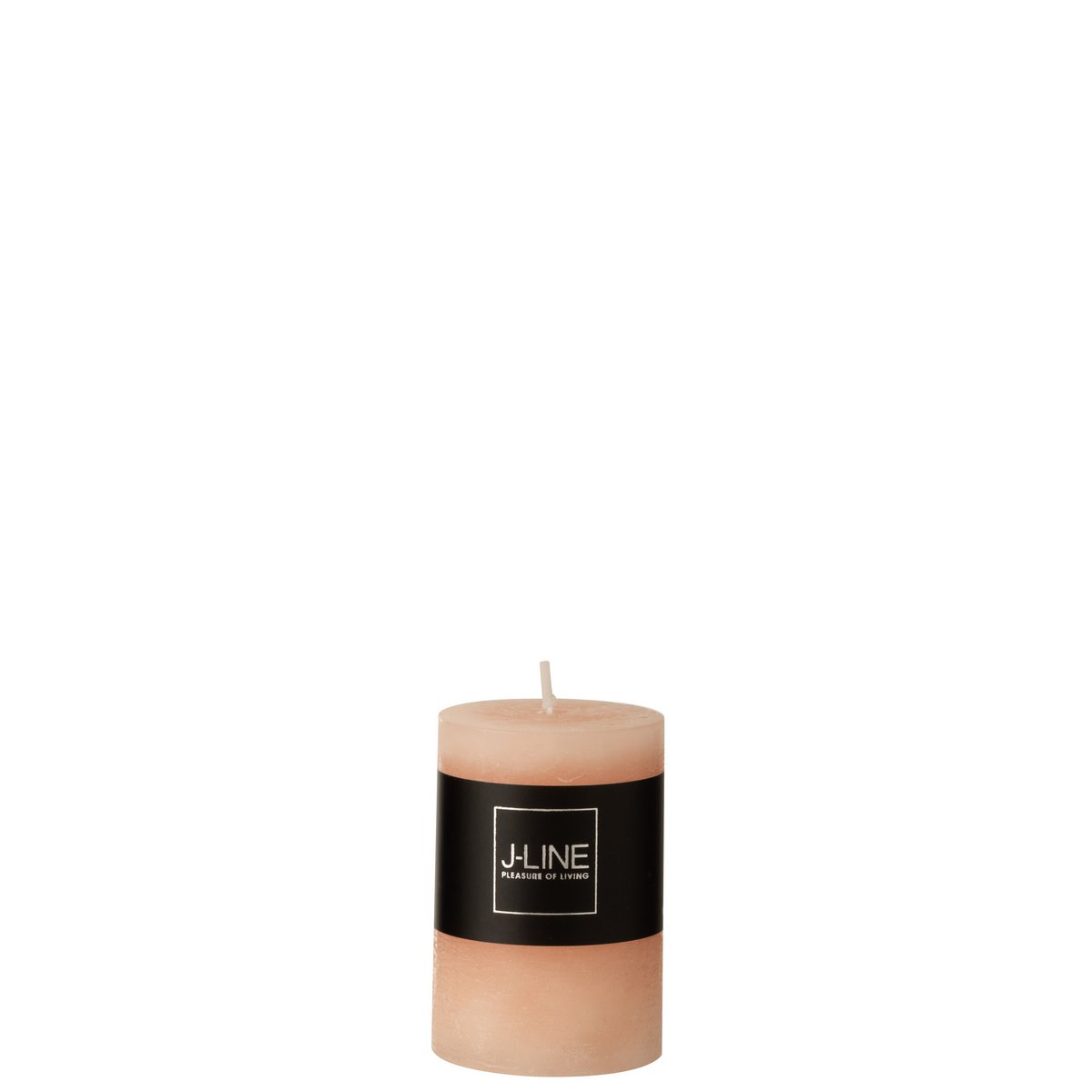Bougie cylindrique rose J-Line, design épuré et élégant, idéale pour une ambiance chaleureuse.
