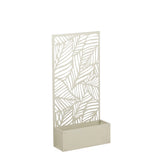 Support pour plantes extérieur Sapri en fer blanc cassé avec motif de feuilles
