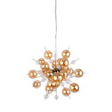 Lampe suspendue en métal et verre ambre Ø 65 cm