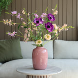 Vase en verre soufflé rose pastel