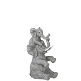 Figurine Élégante Éléphant Enfant en polyresine grise avec détails raffinés