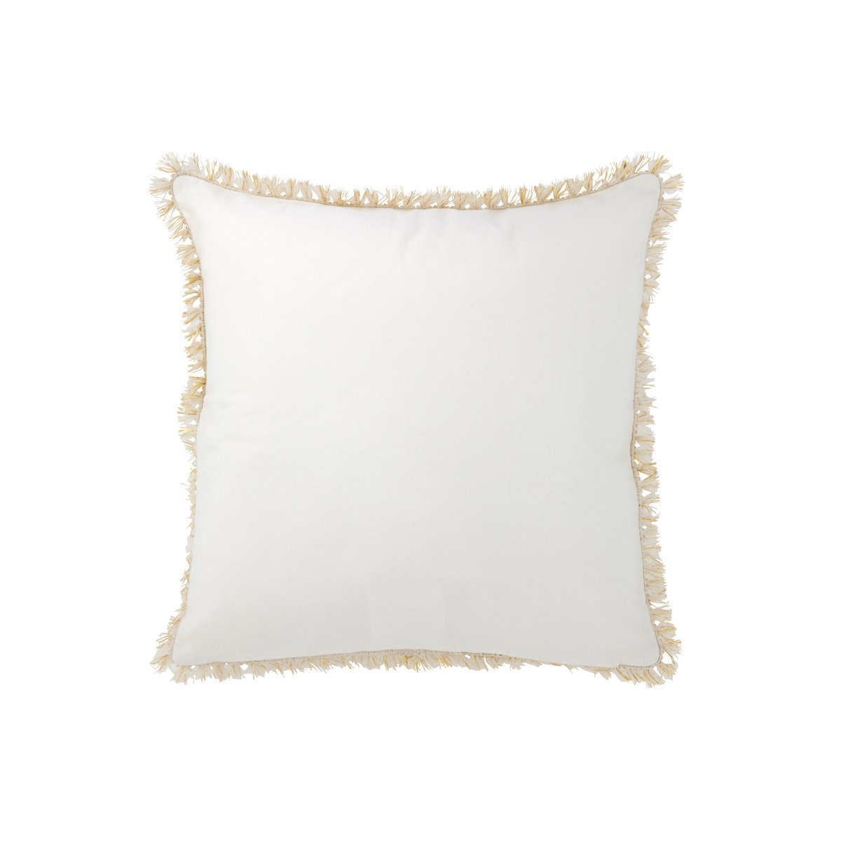 Coussin Amour J-Line en textile blanc et or, vue de face