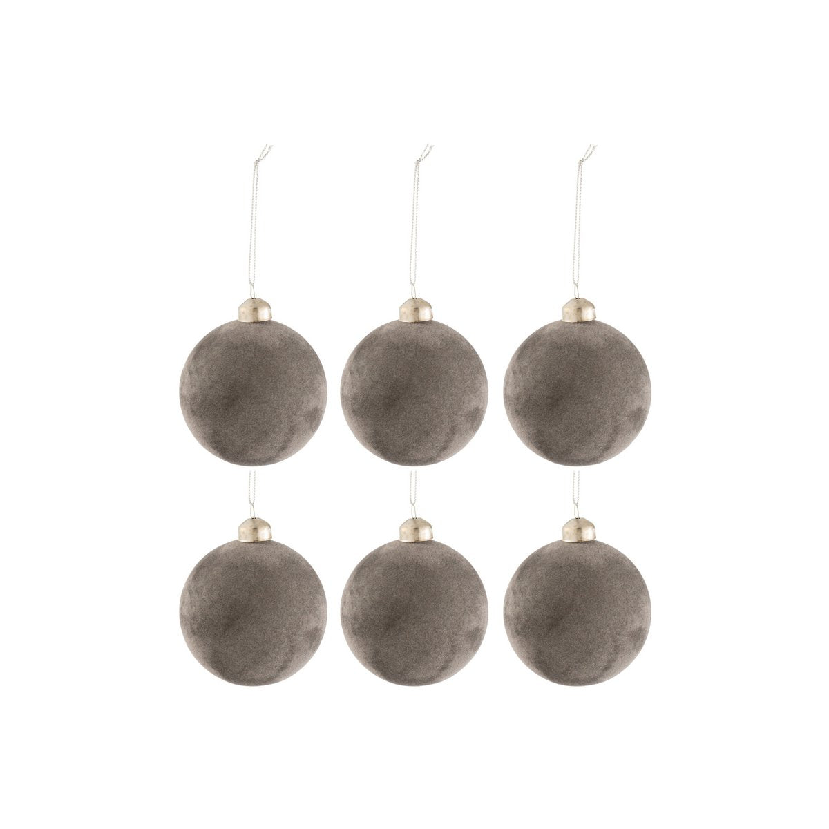 Boule de Noël J-Line en velours gris, vue de face